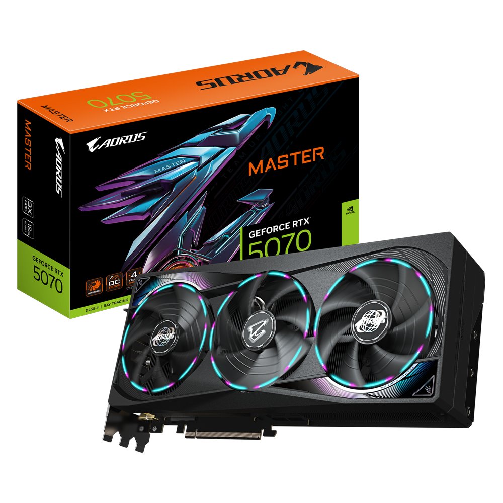 GIGABYTE AORUS GeForce RTX 5070 MASTER | 12GB GDDR7 | DLSS 4 | Videokaart | Nvidia GPU - Matmuis - Matmuis